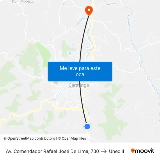 Av. Comendador Rafael José De Lima, 700 to Unec II map