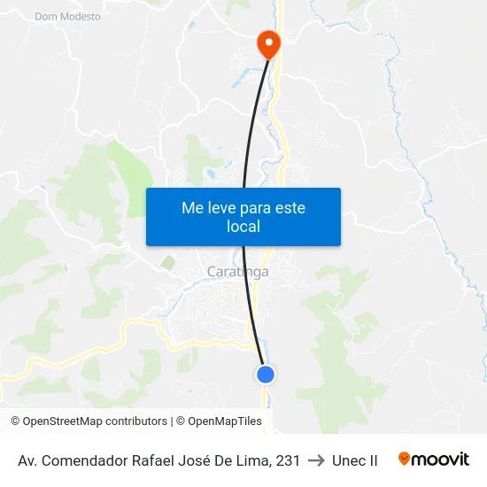 Av. Comendador Rafael José De Lima, 231 to Unec II map