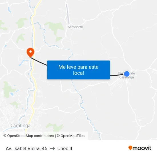 Av. Isabel Vieira, 45 to Unec II map