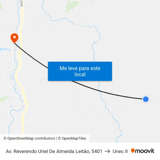 Av. Reverendo Uriel De Almeida Leitão, 5401 to Unec II map