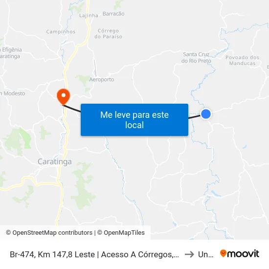 Br-474, Km 147,8 Leste | Acesso A Córregos, Cafelândia E Chicas to Unec II map