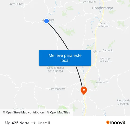 Mg-425 Norte to Unec II map