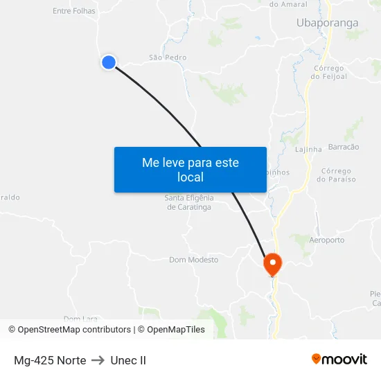 Mg-425 Norte to Unec II map