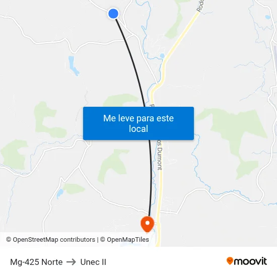 Mg-425 Norte to Unec II map