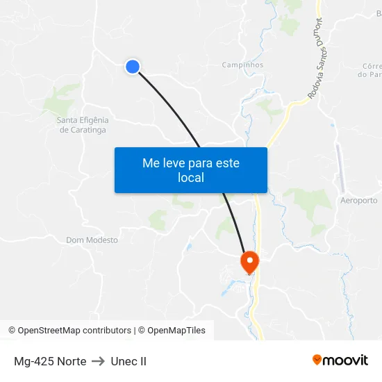 Mg-425 Norte to Unec II map