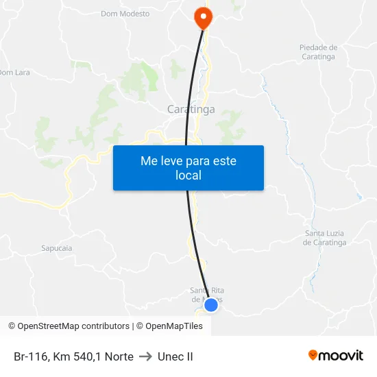 Br-116, Km 540,1 Norte to Unec II map
