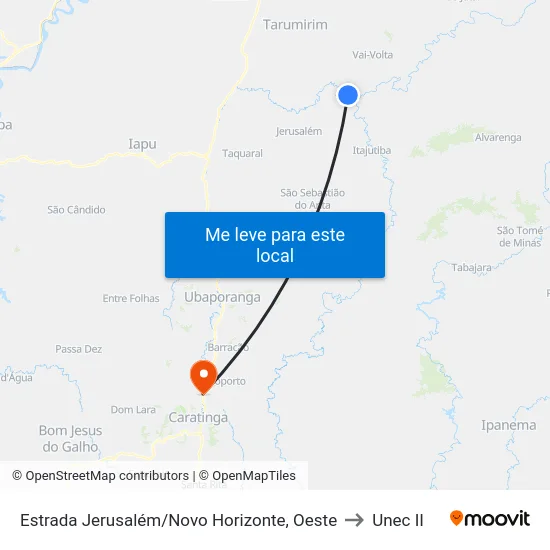 Estrada Jerusalém/Novo Horizonte, Oeste to Unec II map