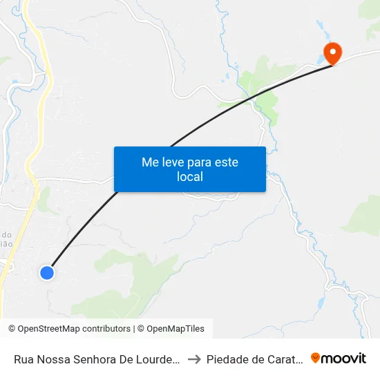 Rua Nossa Senhora De Lourdes, 210 to Piedade de Caratinga map