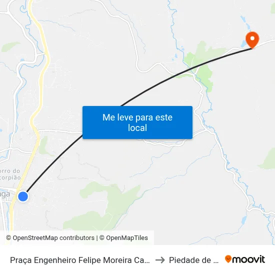 Praça Engenheiro Felipe Moreira Caldas, 21 | Trt 3ª Região to Piedade de Caratinga map