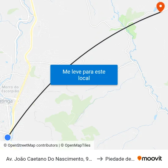 Av. João Caetano Do Nascimento, 906 | Ponto Final Do Limoeiro to Piedade de Caratinga map