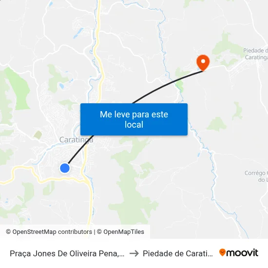 Praça Jones De Oliveira Pena, 153 to Piedade de Caratinga map