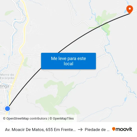Av. Moacir De Matos, 655 Em Frente Ao Terminal Rodoviário to Piedade de Caratinga map