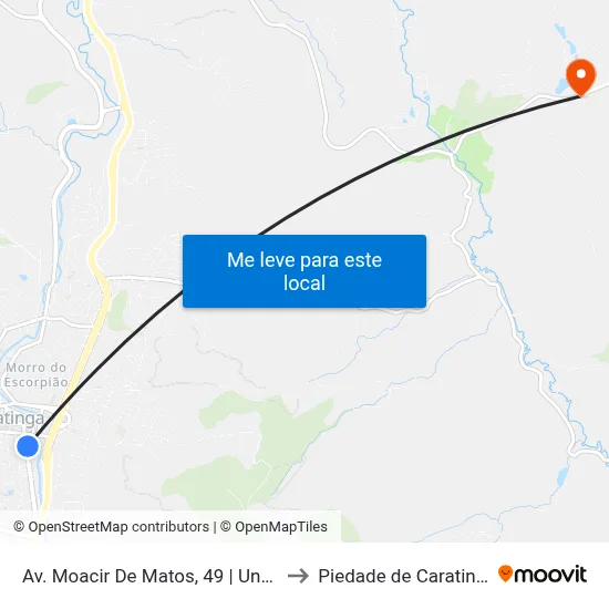 Av. Moacir De Matos, 49 | Unec I to Piedade de Caratinga map