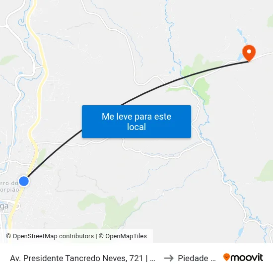 Av. Presidente Tancredo Neves, 721 | Uai - Unidade De Atendimento Integrado to Piedade de Caratinga map