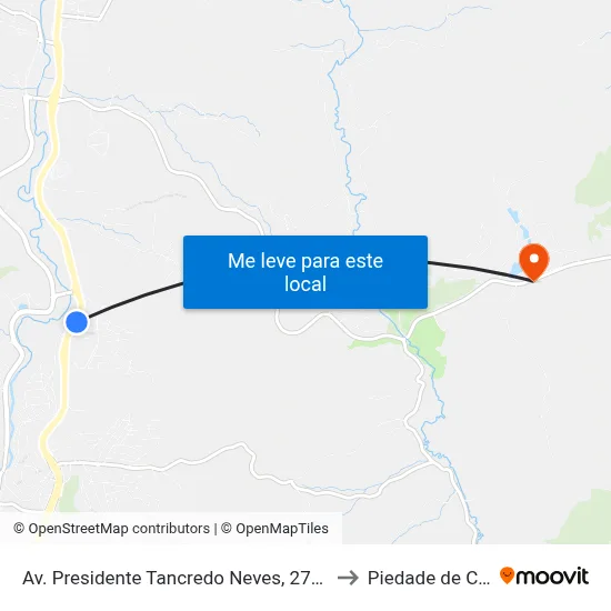 Av. Presidente Tancredo Neves, 2728 | Pista Principal to Piedade de Caratinga map