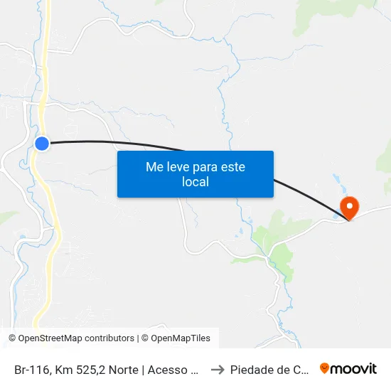 Br-116, Km 525,2 Norte | Acesso Ao Ceasaminas to Piedade de Caratinga map