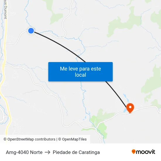 Amg-4040 Norte to Piedade de Caratinga map