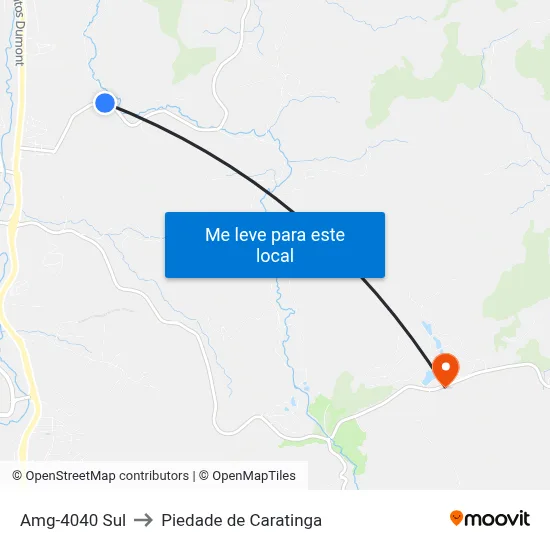 Amg-4040 Sul to Piedade de Caratinga map