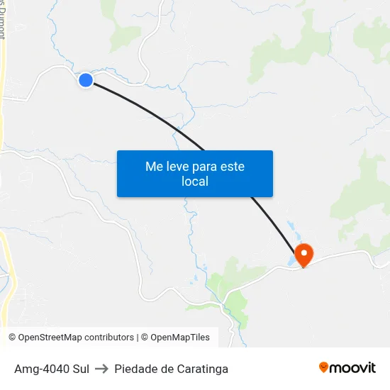 Amg-4040 Sul to Piedade de Caratinga map
