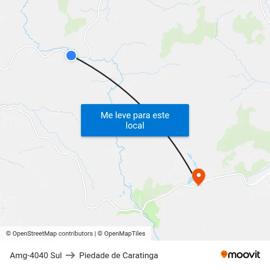 Amg-4040 Sul to Piedade de Caratinga map