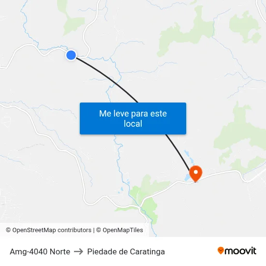 Amg-4040 Norte to Piedade de Caratinga map