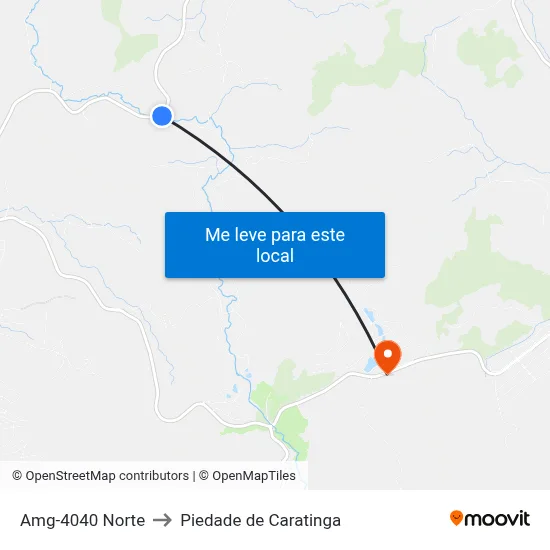 Amg-4040 Norte to Piedade de Caratinga map