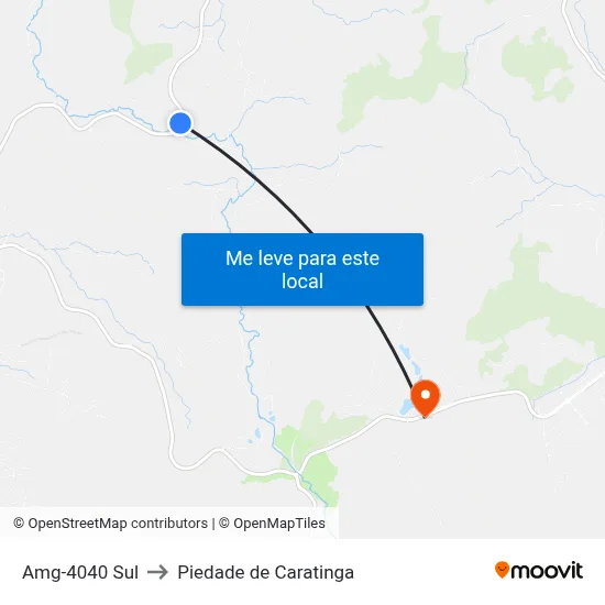 Amg-4040 Sul to Piedade de Caratinga map