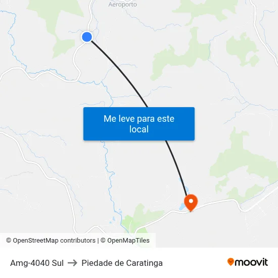 Amg-4040 Sul to Piedade de Caratinga map