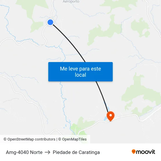 Amg-4040 Norte to Piedade de Caratinga map