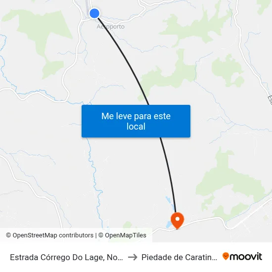 Estrada Córrego Do Lage, Norte to Piedade de Caratinga map