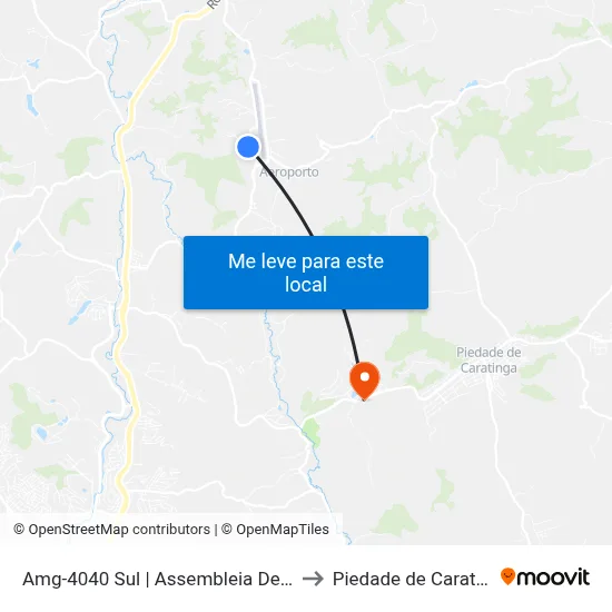 Amg-4040 Sul | Assembleia De Deus to Piedade de Caratinga map