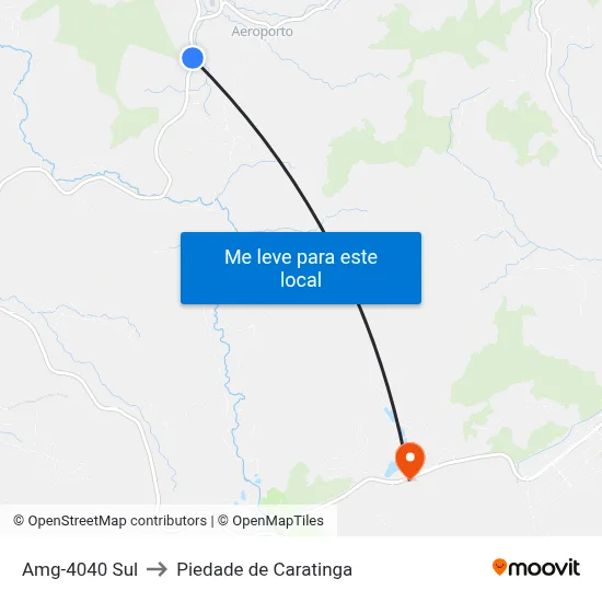 Amg-4040 Sul to Piedade de Caratinga map