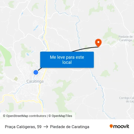 Praça Calógeras, 59 to Piedade de Caratinga map