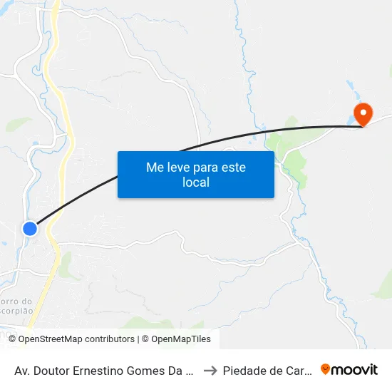 Av. Doutor Ernestino Gomes Da Costa, 250 to Piedade de Caratinga map