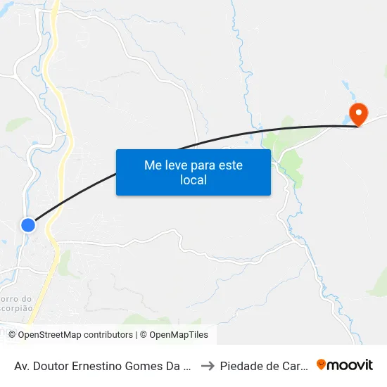Av. Doutor Ernestino Gomes Da Costa, 291 to Piedade de Caratinga map