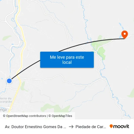 Av. Doutor Ernestino Gomes Da Costa, 10 to Piedade de Caratinga map