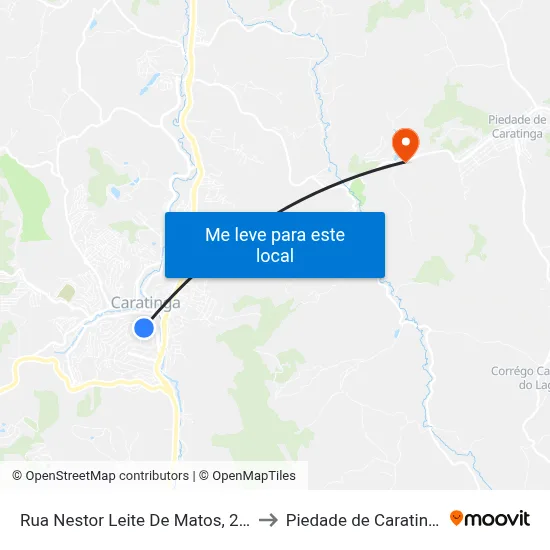 Rua Nestor Leite De Matos, 279 to Piedade de Caratinga map