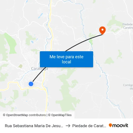 Rua Sebastiana Maria De Jesus, 582 to Piedade de Caratinga map