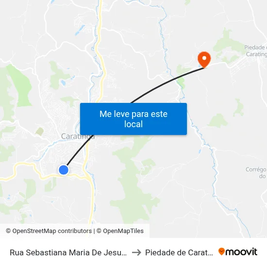 Rua Sebastiana Maria De Jesus, 752 to Piedade de Caratinga map