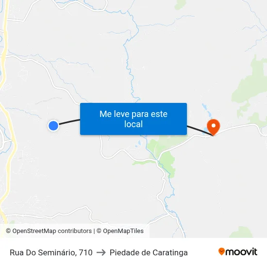 Rua Do Seminário, 710 to Piedade de Caratinga map