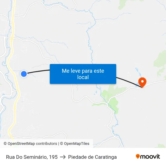 Rua Do Seminário, 195 to Piedade de Caratinga map