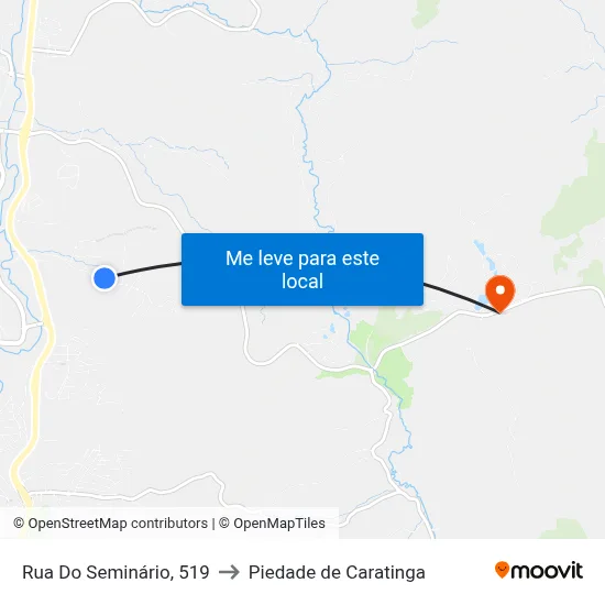 Rua Do Seminário, 519 to Piedade de Caratinga map