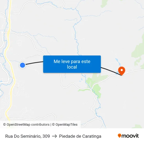 Rua Do Seminário, 309 to Piedade de Caratinga map