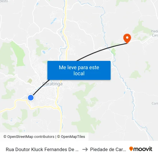 Rua Doutor Kluck Fernandes De Oliveira, 34 to Piedade de Caratinga map
