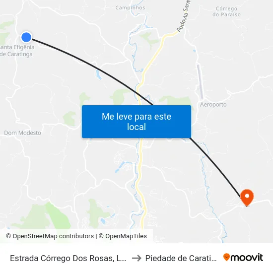 Estrada Córrego Dos Rosas, Leste to Piedade de Caratinga map