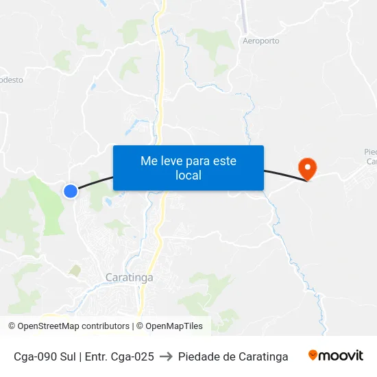 Cga-090 Sul | Entr. Cga-025 to Piedade de Caratinga map