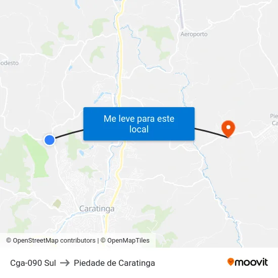 Cga-090 Sul to Piedade de Caratinga map