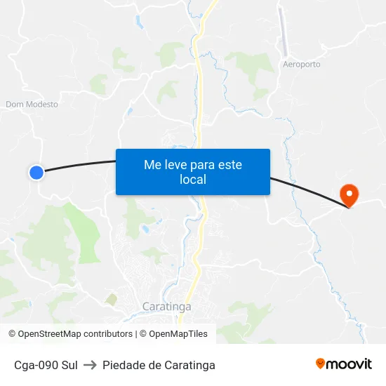 Cga-090 Sul to Piedade de Caratinga map