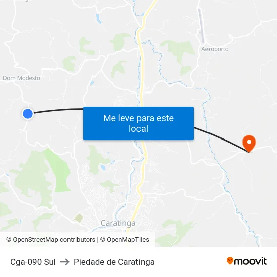 Cga-090 Sul to Piedade de Caratinga map