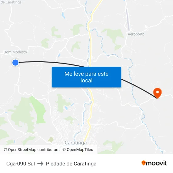 Cga-090 Sul to Piedade de Caratinga map